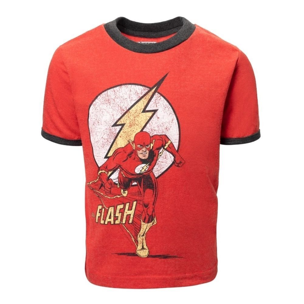 DC Comics Justice League The Flash Boys Red Short Sleeve Kids T-shirt Size 7/8